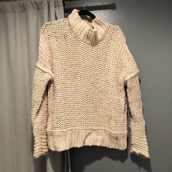 Free People Sweaters - Free People Sand Chunky Knit Turtleneck Sweater M